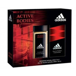 Adidas Active Bodies 100ml woda toaletowa + 75ml dezodorant w spray'u [M] ZESTAW/ SLIGHTLY DAMAGED